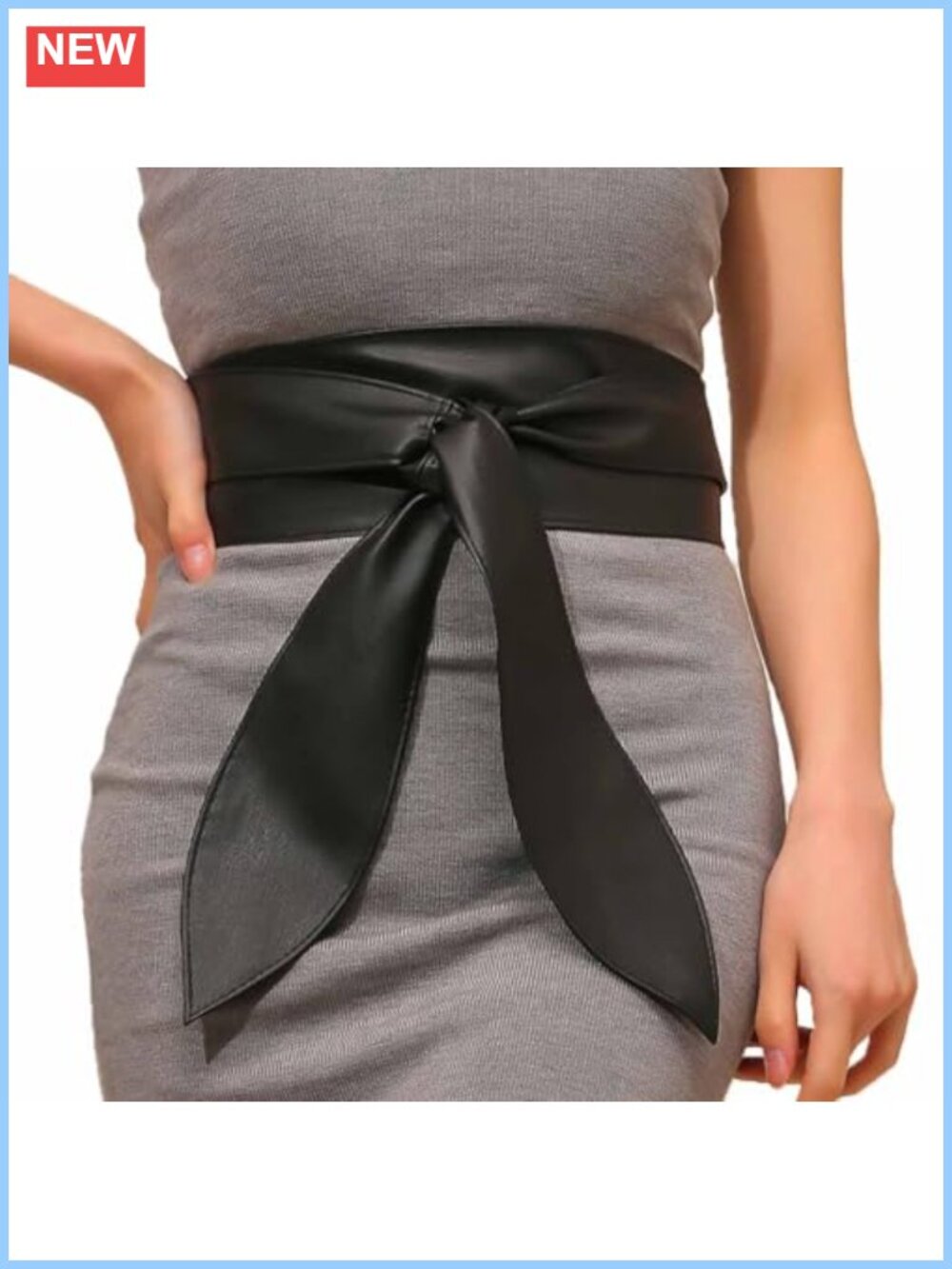 Wide Faux Leather Obi Wrap Belt Tie Knot Waist Corset Accessory